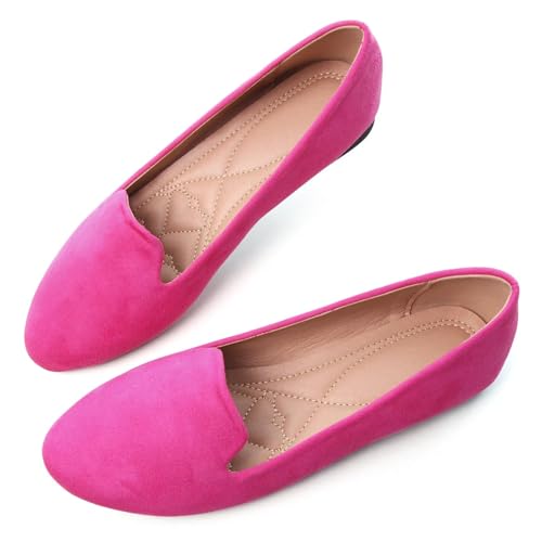 Image of Dear Time Women's Casual Loafers Flats Comfortable Round Toe Dress Shoes Slip On Ballet Flats for Women Work Office Shoes