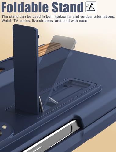 Étui Galaxy Z Fold 4 avec stylet gris et protection charnière