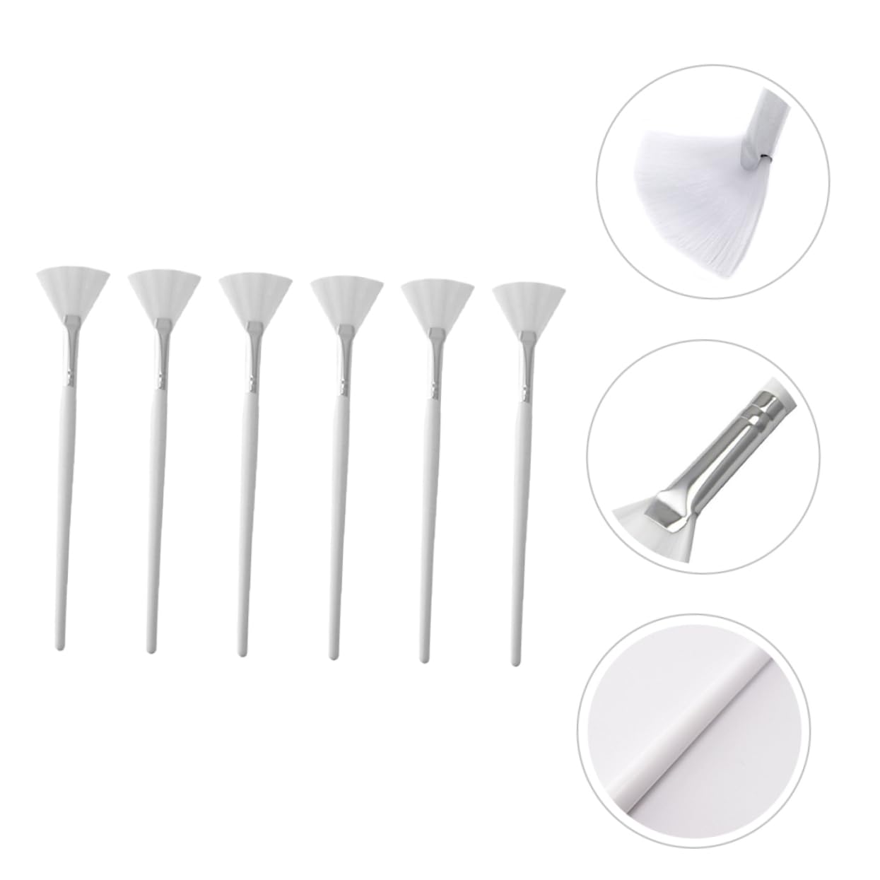 Vaguelly 6pcs Ergonomic Facial Mask Brush Fan Shape for Mask Application and Travel