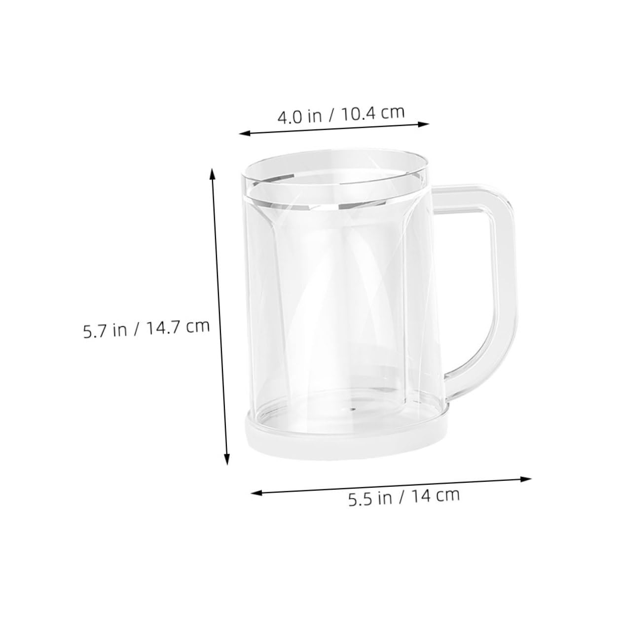 Cabilock 2pièces Gobelets Réutilisables pour Congélateur Tasses à Glacées Gobelets Givrés Réutilisables Verres à Bière Glacés Transparents pour Boissons Froides