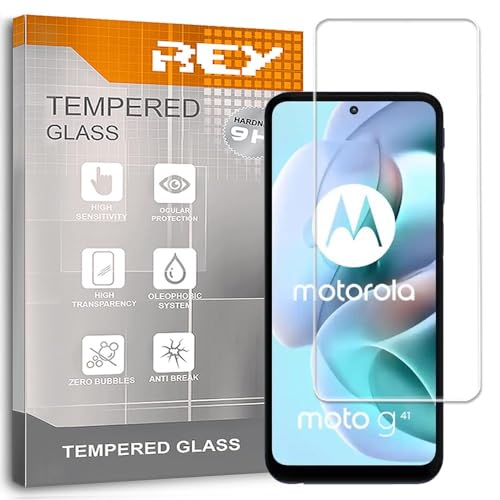 REY 2X Protector de Pantalla para Motorola Moto G41 - G71 5G - G31, Cristal Vidrio Templado Premium