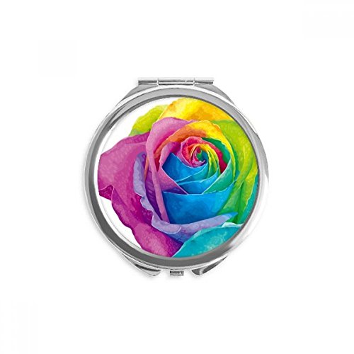 Miroir de maquillage rond compact multicolore pour sac à main encombré