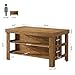 Tribesigns Kitchen Island with Storage and Seating, Farmhouse Large Stationary Wood Island Table for Kitchen Dining Room (All Brown)