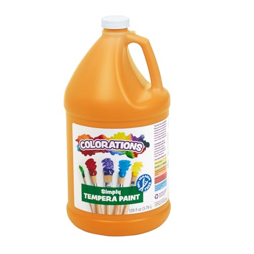 Colorations Paraben-Free Tempera Paint for Kids - 1 Gallon, Vibrant Orange Non-Toxic and Made in the...