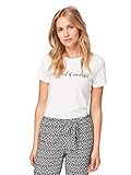 TOM TAILOR Damen Rundhals T-Shirt, Elfenbein (Whisper White 10315), Medium (Herstellergröße: M)