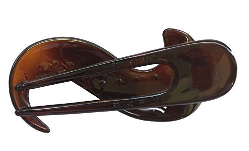 Parcelona French Crochet Celluloid Tortoise Shell Side Slide In Hair Claw Yoga Clip For Fine Hair (Shell Brown) #TOP1