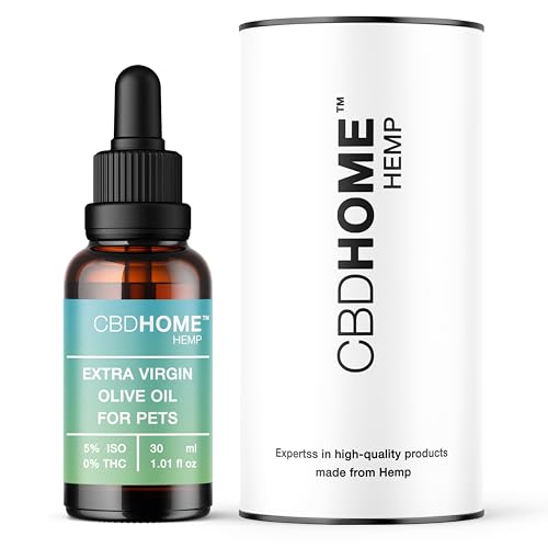 CBHOME Pets - Olio di Semi di Canapa 5% - 30 ml - Adatto agli Animali: Cani e Gatti - Benessere Animale - Olio Calmante - Senza Additivi né Solventi - 100% Vegetale - Certificato Biologico UE
