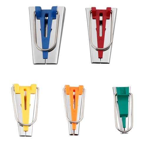 Tabanzhe Bias Binding Maker,5 Sizes Fabric Bias Tape Makers Binding Tools(6mm/9mm/12mm/18mm/25mm),Precision Fabric Folding Tool,Perfect Sewing Quilting for Arts and Crafts Enthusiasts