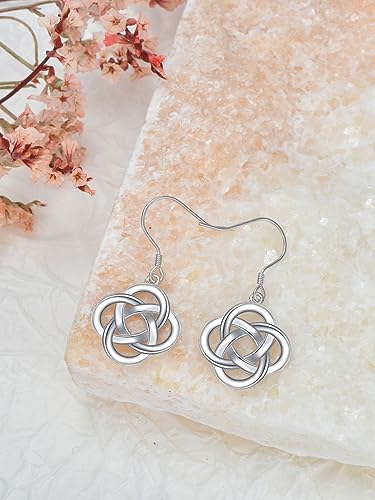 Earship Celtic Knot Earrings Dangle 925 Sterling Silver Celtic Earrings for Women Silver Irish Earrings Hooks Celtic Jewelry for Women Birthday Christmas Mothers Day Gifts for Women3