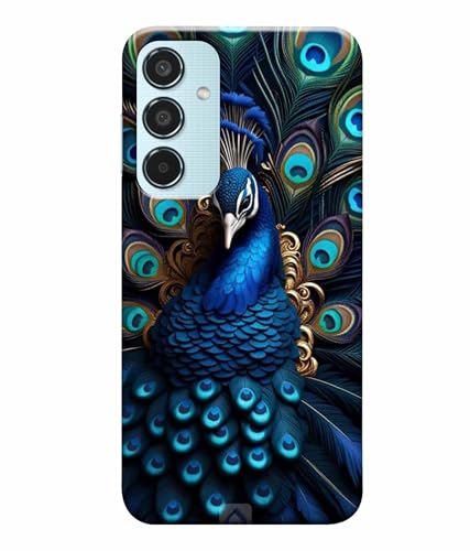 Image of Printed Hard Back Case Cover & Compatible for Samsung Galaxy M35 5G | Samsung M35 5G | Peacock Vector Art (Multicolor) - D1206