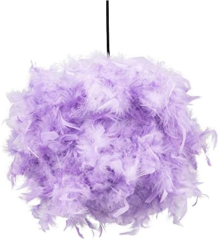 Eye-Catching and Modern Real Natural Pink Feather Decorated Small Pendant Light Shade 40watt Maximum Perfect Statement Piece 25cm Diameter by Happy Homewares