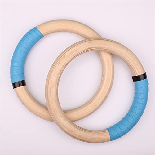 Yasez Straps Wooden Gymnastic Ring Adjustable Home Fitness Strength Training Gym Pull-Up Free Non Slip Adhesive Tape #TOP3