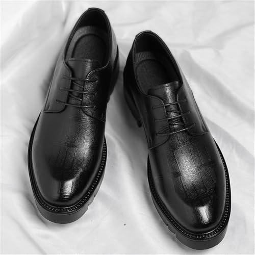 Men's Elevator Leather Dress Shoes Low Top Business Formal Oxfords Wedding Shoes All Season Height Increasing Shoes for Men(10)3