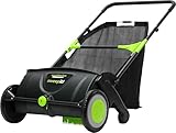 Earthwise LSW70021 21-Inch Width Leaf & Grass Push Lawn Sweeper, Black