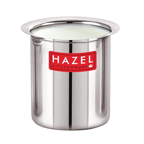 Image of HAZEL Steel Milk Pot Without Lid Set of 2 | 880 ml & 1250 ml Stainless Steel Milk Boiler Container | Milk Boiling Vessel Gunj for Kitchen, 2 Pc Set