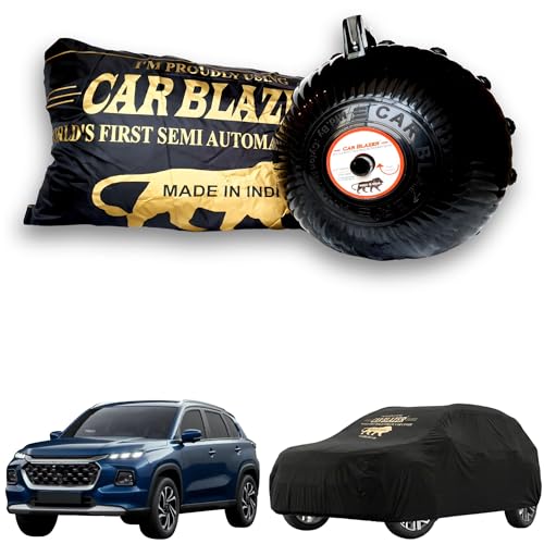 Image of CARBLAZER Portable & Semi-Automatic Full Body Car Covers: Heavy Duty Device| Anti-Theft| Dust & Scratch Proof | Water & Wind Resistant|Custom Fit| Dual-Side Cover, Compatible for Maruti Grand Vitara