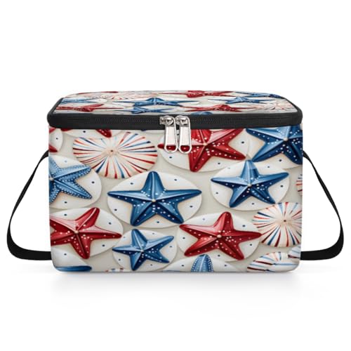 GzLeyigou Starfish Lunch Bags for Women Men 9 Cans, Hot & Cold Food Delivery Bag Insulated Grocery Bag Insulated Lunch Box Starfishes Beach Cooler Bag for Office Work Picnic Beach