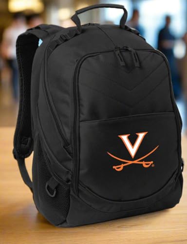 Image of Broad Bay University of Virginia Backpack | Official UVA Logo, Padded Laptop Computer Section, Premium 600D Nylon Fabric