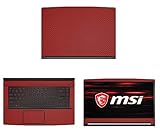 Decalrus - Protective Decal for MSI GF63 (15.6" Screen) Laptop RED Carbon Fiber Skin case Cover wrap