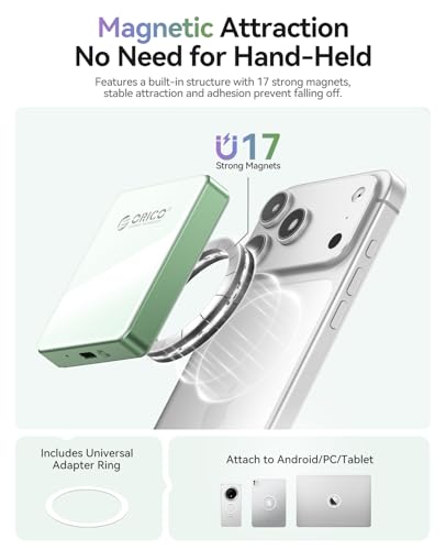 ORICO Magnética M.2 NVMe SSD Carcasa para iPhone 15/16/17 Pro - USB-C 3.2 Gen2 10Gbps, Grabación 4K ProRes, Carga PD 100W, SSD 2230/2242 2TB - AP42P (Verde) - imagen 7