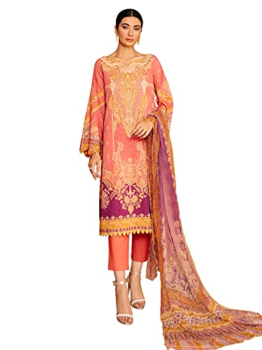 Pakistani Dresses for Women Unstitched Pink - 3 Piece EWU21V2-20464 Pakistani Dresses for Women Unstitched Pink - 3 Piece EWU21V2-20464