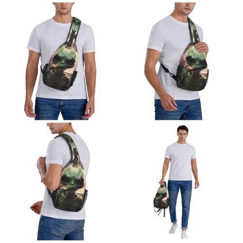 Bolso tipo sling unisex negro para senderismo y viaje miniatura 6