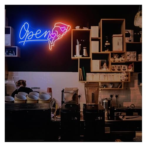 Enseigne lumineuse au néon Open Pizza illumina la vostra pizzeria da 30x55 cm