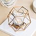 Fityle 6-Set Geometric Polished Tealight Candle Holder Table Top Centerpiece Weddings Events Parties Decor - Rose Gold