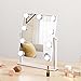 HIEEY Hollywood Vanity Mirror with Lights, Makeup 9 Dimmable Bulbs Three Color Lighting Modes, and 5X Magnification Mirror, Smart Touch Control, 360°Rotation (White)