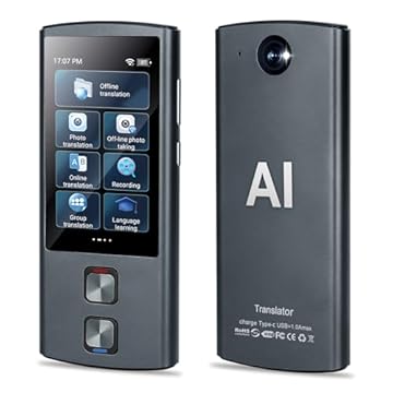 Dispositivo Traduttore Linguistico, 138 Lingue Traduttore Intelligente di Lingue Straniere, Traduttore Vocale T17 AI Supporta WiFi, Hotspot, Traduzione Offline, Traduzione Bidirezionale Istantanea