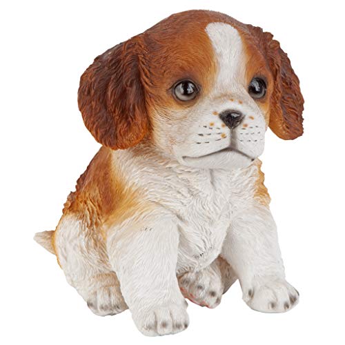 Estatua coleccionable perro Cavalier King Charles rojo y blanco