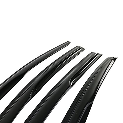 Ikon Motorsports Window Visors Compatible With 2015-2017 Hyundai Sonata, Smoked Aero Jdm Wind Deflectors Stick On Sun Rain Wind Window Guards #TOP7