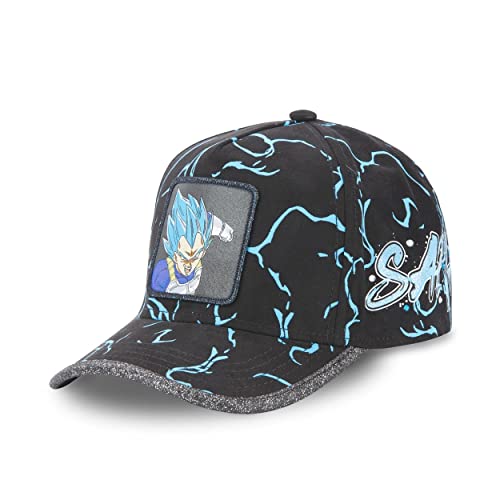 Casquette Homme & Femme Dragon Ball SUPER, Casquette Baseball, Vegeta, Athlétique et Multi-Sport, Noir, Bleu, Taille TU Cover
