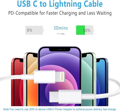 Image of AILKIN USB C to Lightning MFI CERTIFIED, 27W Cable Compatible for iPhone 14 /13 /12 /11 Pro Max /XS MAX /XR /XS /X /8 /iPad & iPod, Fast Charging Lightning Cable, Durable Lightning Cable.