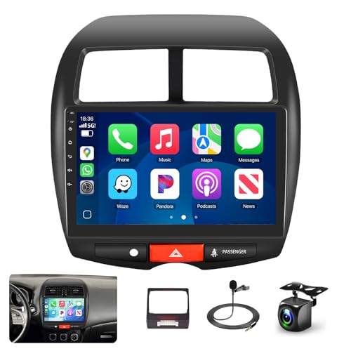 Podofo Autoradio Carplay pour Mitsubishi ASX 2010-2016/Peugeot 4008 2012/Citroen C4 2007-2013, à écran Tactile 10.1 Pouces 2G+64G avec Carplay Android Auto,...