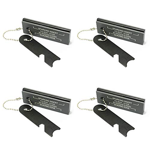 Magnesium Flint Fire Starter, Survival Fire Blocks with Striker for Camping/Hiking/Emergency (4 Pack)