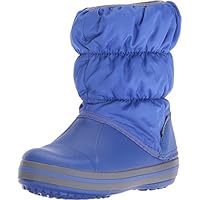 Crocs Kids' Winter Puff Kids Snow Boots, Cerulean Blue Light Grey, 9 UK Child