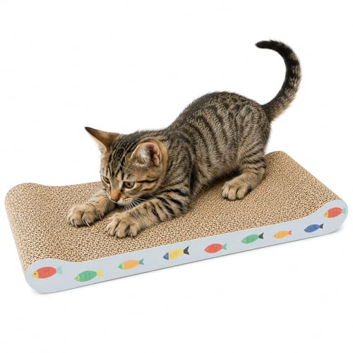 Arranhador para Gato em Papelão Resistente Anti Estresse Protetor de Sofás e Móveis Design Confortável Brinquedo para Gatos Ajuda Reduzir Ansiedade e Estimula Comportamento Natural Alta Densidade