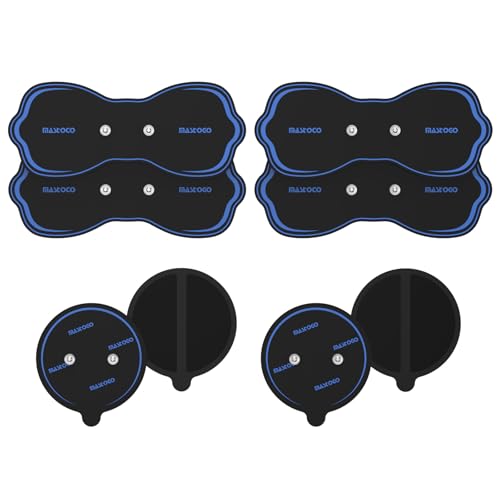 MASTOGO Wireless TENS Unit Electrode Pads Combo Set – 8-Pack Multi-Size Electrodes, Reusable & Latex-Free Replacement Pads for Wireless TENS Units, 3.5mm Snap Connectors (for Multi-Site Pain Relief)