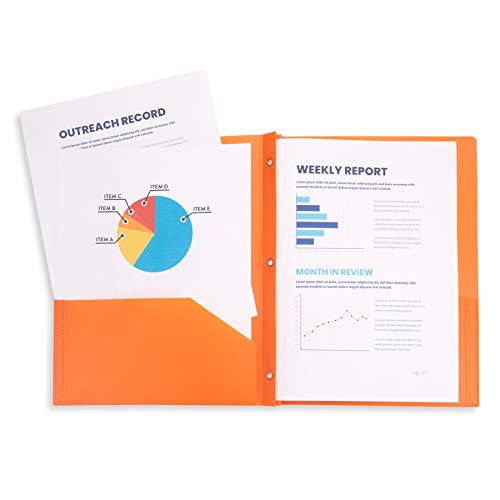 6 Pack Multicolor Plastic Two Pocket Folders With Prongs, Plastic Folders With 2 Pockets And 3 Prongs, 2 Pocket Plastic Folders For School, Home, And Work, 6 Pack Plastic Folders #TOP6