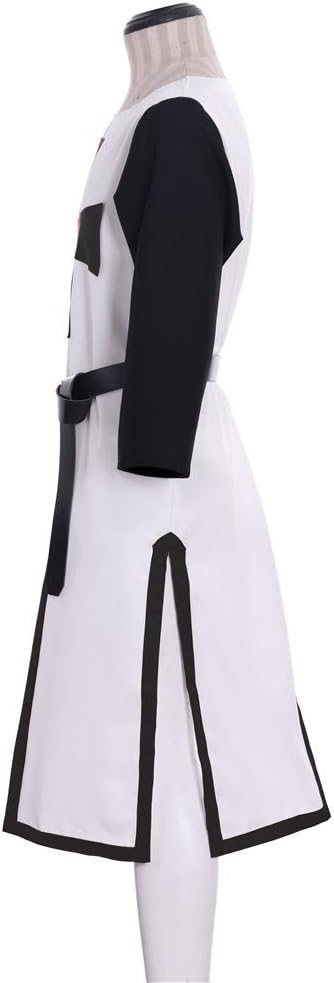 CosplayDiy Men's Medieval Crusader Knight Templar Surcoat Cloak Renaissance Warrior Cosplay Costume Robe with Belt
