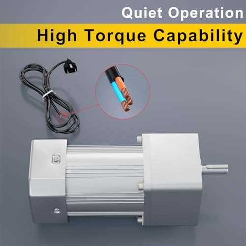 Bemonoc AC Variable Speed Motor 110V, Electric Motor High Torque 300W 135RPM with Gear Box, Reversible Gear Motor Output Shaft Dia 18mm with Speed Controller for Agriculture