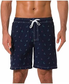 NALEINING Calções de praia masculinos modernos de secagem rápida, calção de banho, calças de surfe com forro de malha - Tipo C