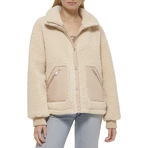 Levi's Women's Sherpa Teddy Jacket (Standard & Plus Sizes), Sesame Combo, XX-Large - image 1