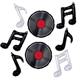 Record Balloons Music Note Balloon Vinyl Records Decor Retro Music Disco Rock and Roll Themed Balloons Decor for Decades Party Decorations Records Wall Decor 50s 70s 80s Birthday Party Decorations