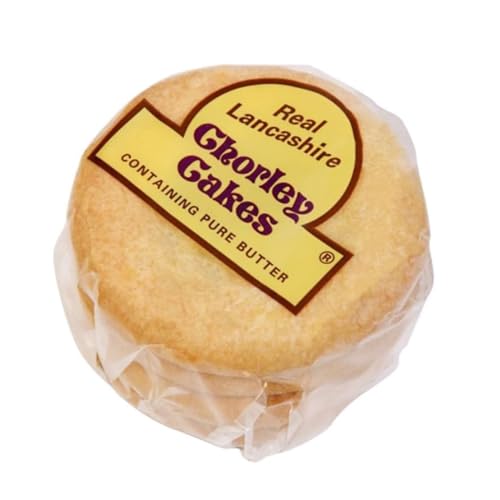 Real Lancashire Chorley Cake - 4 Cakes (Pack of 1) | Made with Pure Butter & Dried Currants | British Tea Time Snacks | Traditional & Delicious Pastry for Any Occasion | 9.17 Oz/260g