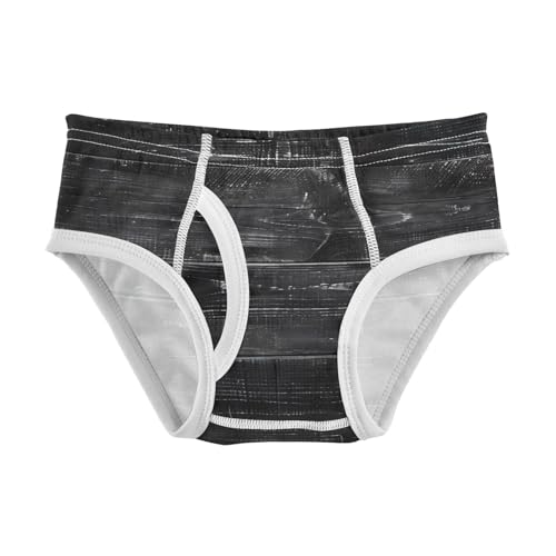 ODAWA Rustic Black Wooden Texture Tag Free Cotton Toddler Underwear, 2T Boys Underwear Briefs