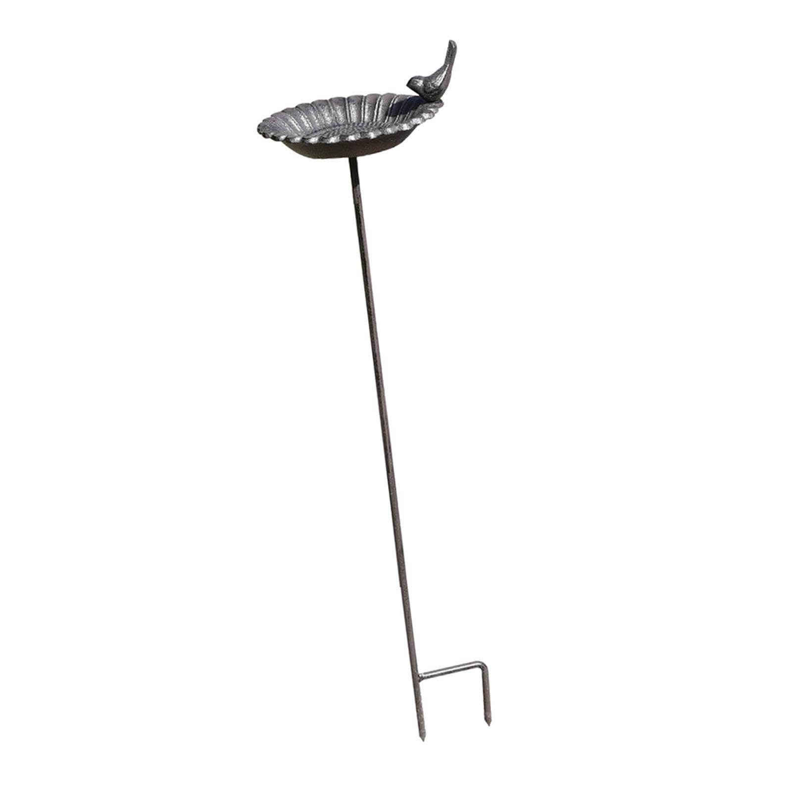Sharplace Bebedero para Aves de Hierro en Forma de SPA Cuenco para Pájaros Decorativo para Exteriores Comedero con Soporte Estable Apto para Patio Césped Y Orna, 8683