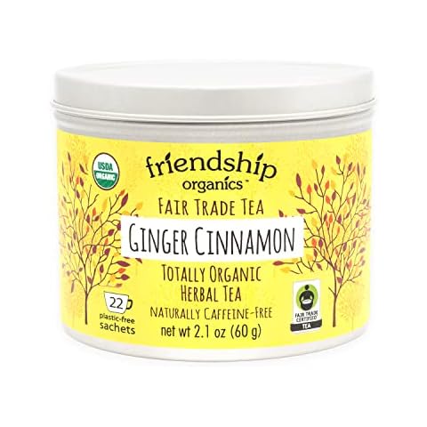 Friendship Organics Ginger Cinnamon Tea Bags, Organic Herbal and Fair Trade 22 Count Cover