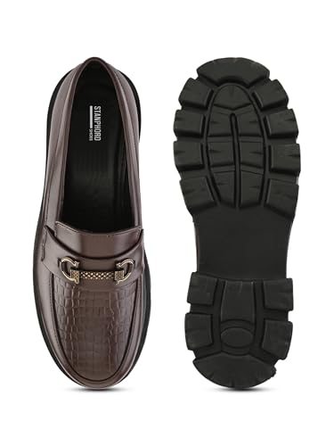 Image of STANPHORD Mens Loafers Stanphord Men's Slip On Loafers Shoes | Comfortable Lightweight Stylish Footwear for Casual, Formal TPZN 2231 Black-7